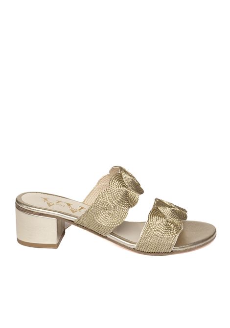 Gold rafia sandal VINCENT VEGA | DONS PT40RAFIA-GOLD